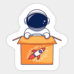 Astronaut In A Box Sticker